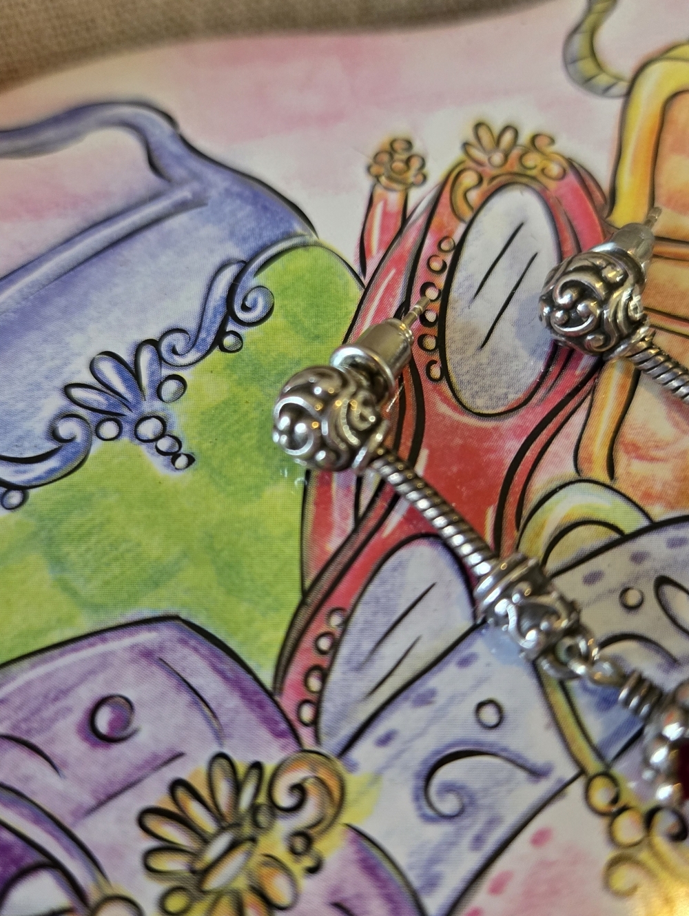 Brighton "Glass Mountain" Silver Drop Earrings with Deep Red Faceted Beads 1.5" - Picture 4 of 7